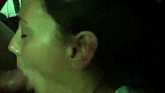 Hot cum blasts all over her perky tits closeup