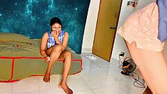 Threesome with two skinny 18+ teens in rough missionary and doggystyle