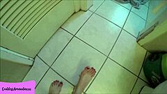 punishing my shrunken ex with feet 😈👠🚽