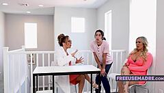 Milf drains patient's full balls in hospital freeuse!