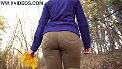 Pawg Milf's Tight Jeans Tease Visible Panty Line Ass Worship