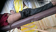 Lucky patient receives steamy handjob from horny doctor