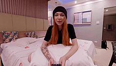 starting the delicate pink redhead as porn model with tura
