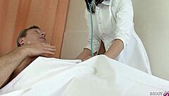 Asian Nurse's Rough DP Anal MMF Threesome Facial in Hospital