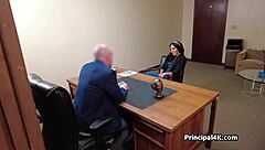 principal uh tries mature teacher's juicy pussy at work