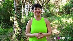 super hot latina fucked doggystyle on forest blind date