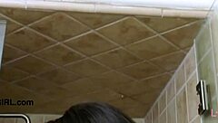 i watched this stunning brunette model shower so hot
