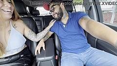 Big ass stranger rides creampie in taxi miniskirt