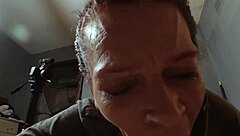 redhead milf neighbor gags on monster cock deepthroat