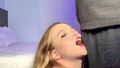 petite blonde gags on monster cock sloppy deepthroat hours