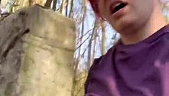 kinky redhead milf humiliated to forest bdsm orgasms