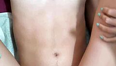 petite teen cowgirl rides hard in homemade sex