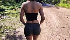 brazilian latina teen anal fucked outdoors tight ass