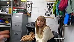 busty office hottie caught fucked by stolen toys