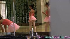 lesbian ballerina licks pussy passionately in high definition fingering scene