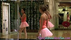 lesbian ballerina licks pussy passionately in high definition fingering scene