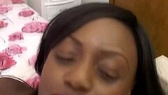 Stunning ebony beauty shakes massive natural tits seductively close
