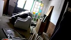 skinny FRENCH BLONDE MILF takes ANAL FUCK for cash in WAREHOUSE