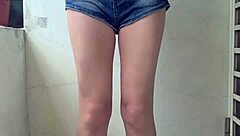 Shemale Ting Xuan Dildo Masturbation Balcony