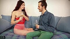 Girlfriend Calls Lover for Wild Couch Fuck Dialogues