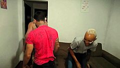 Birthday surprise double penetration rips clothes dripping cum