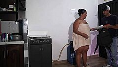 Pizza Guy's 20cm Monster Cock Pounds BBW In Rough Doggystyle Bedroom Slam