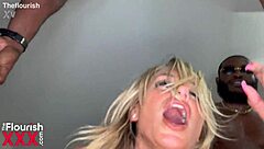 TRAILER POOL HALL BBC Threesome with Big Ass Blonde MILF