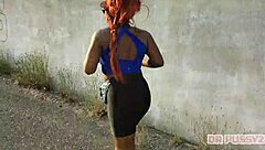 fiery redhead big ass ebony gym workout filmed by lover amateurs