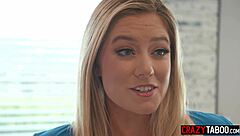 Stepsis stretches tight while bro spies then gives sloppy handjob