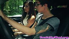 deepthroating teen fucked rough gets facial.