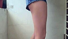 Shemale Ting Xuan Dildo Masturbation Balcony