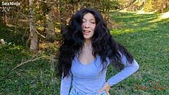 Lost influencer picks my monster cock over scary forest bear
