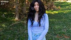 Lost influencer picks my monster cock over scary forest bear