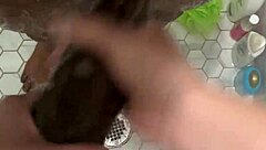 Curious Asian Teen Cleans Monster Cock Makes Cum Twice!