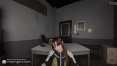 Mina ashiro ponytail brunette deepthroats in kaiju no 8 vr cosplay