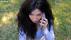 Lost influencer picks my monster cock over scary forest bear