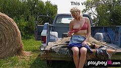 Big Titted Blonde Jenessa Dawn Strips Outdoor Sensually
