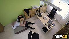 Vip4k agent calls Lussy Sweet for meeting but she seduces him into office casting fuck for cash.
