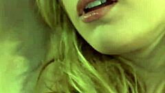blonde teen babe masturbates wildly on desk top!
