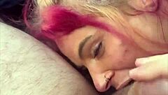 hooker deepthroats cock bareback then gulps cum in public street fuck