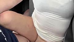 hooker deepthroats cock bareback then gulps cum in public street fuck