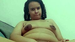 Chubby pregnant latina prostitute fingers dripping wet pussy to explosive orgasm frenzy