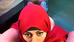 mia niqab mirror blowjob swallows cum in mouth