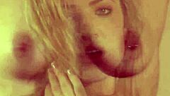 blonde teen babe masturbates wildly on desk top!