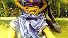 Desi Big Ass MILF Fingers Pussy Outdoor Pee