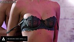 horny blonde maid seduces boss for rough office anal