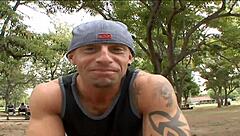 mature blonde milf rides stranger cowgirl while watched closely