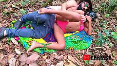 Sexy Brazilian brunettes clash in ranch catfight roleplay