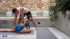 Yoga teacher max betancur roughly fucks horny student luna vitaler's tight pussy passionately