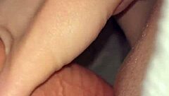 classic tiny redhead wife stretched by massive cock in homemade bedroom close-up